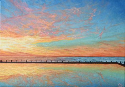 Breaking Sunset Over The Coast