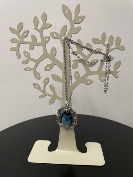 limited edition flower series necklace blue