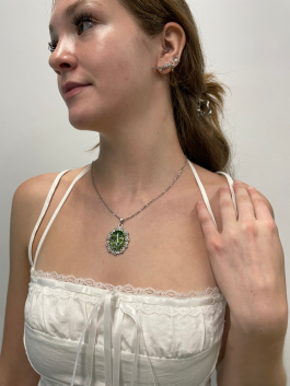 limited edition floral series necklace green