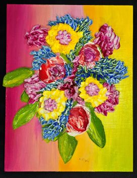 3D Textured Floral Art