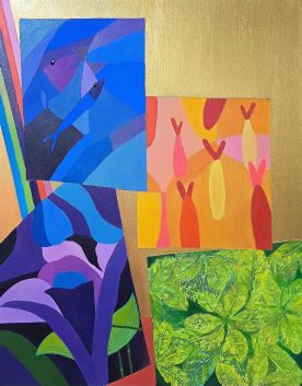 Abstract Nature: Fish, Flowers, and Leaves