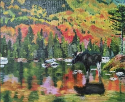 Moose in Autumn Reflections